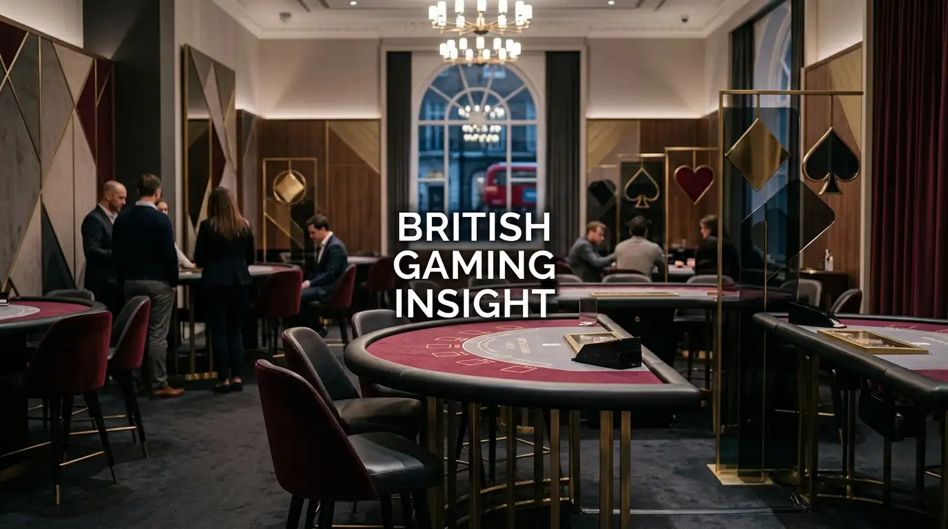 Editorial red casino scene with subtle United Kingdom visual references
