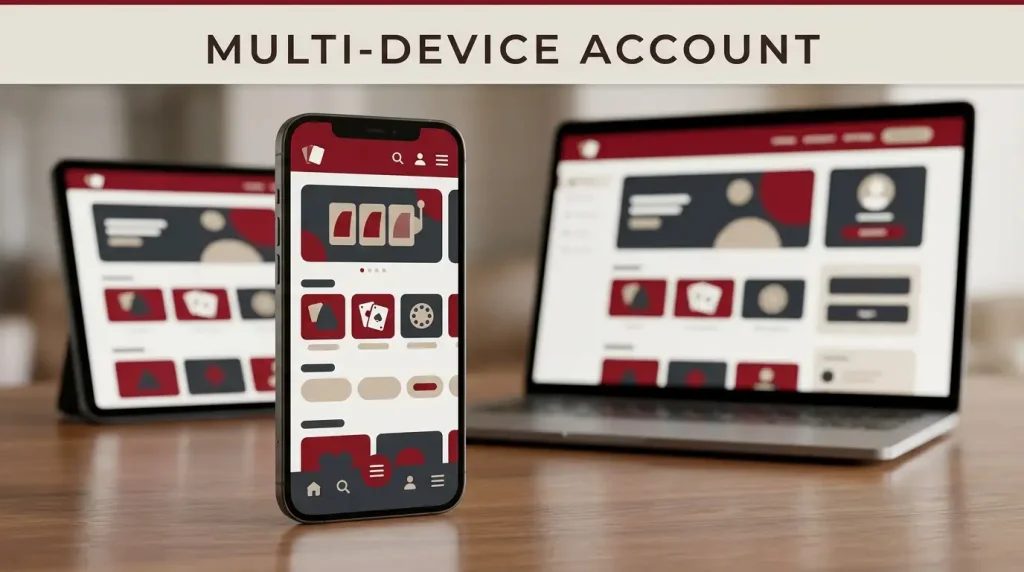 Generic smartphone showing a responsive casino-style browser interface without real branding